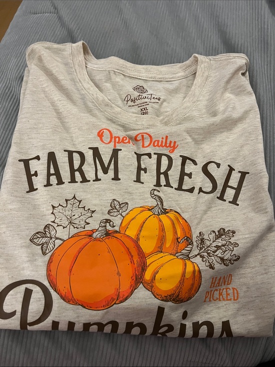 Positive Tees Tops - Farm Fresh Pumpkins Decorative shirt